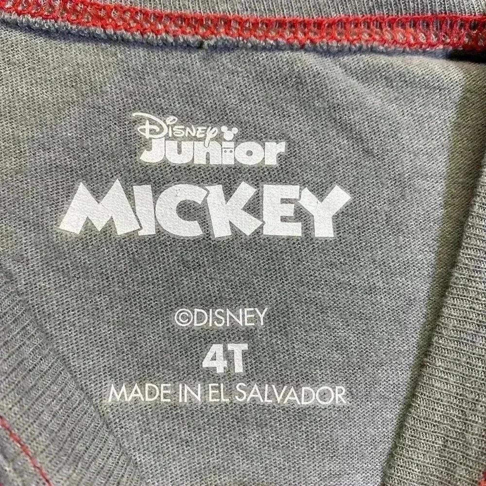 Disney Junior‎ Unisex Gray with Black Mickey Mouse print Tshirt Size 4T
